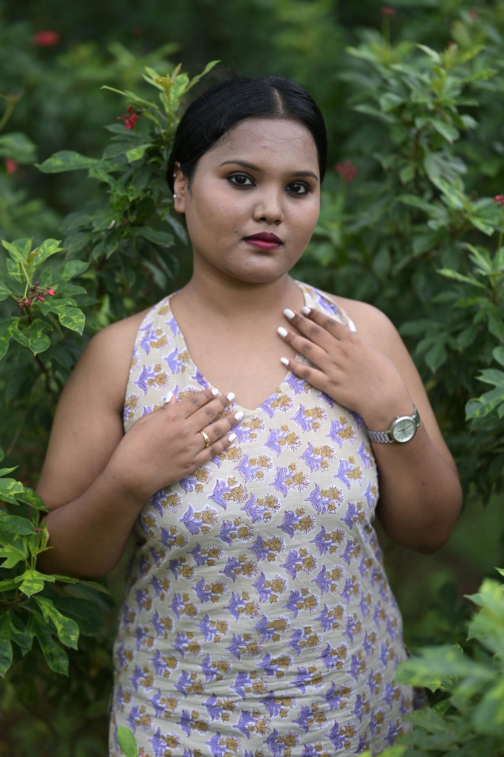 Women’s Beige Floral Printed Sleeveless Cotton Top | Casual Summer Wear