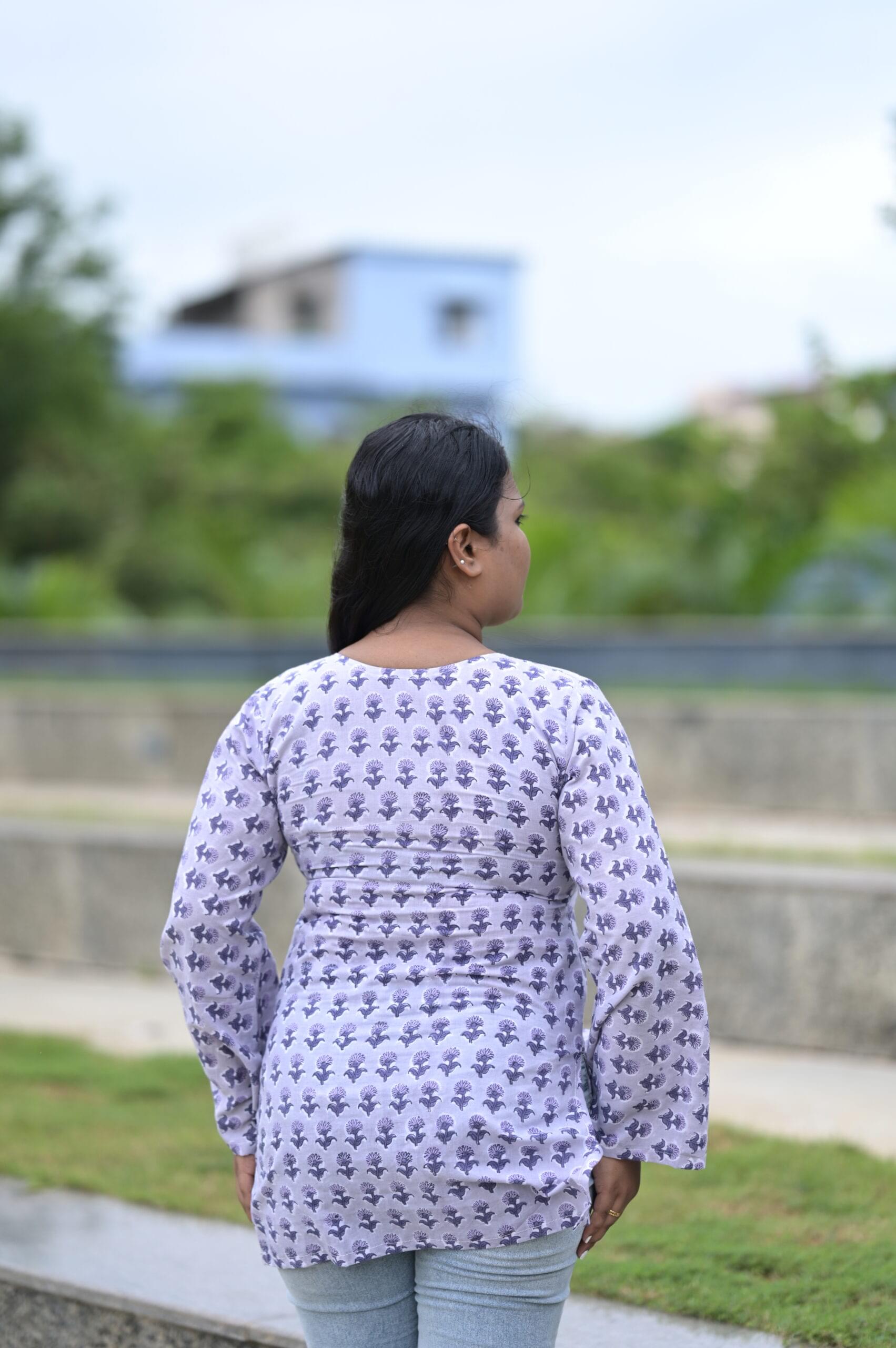 Lavender Blossom - Square Neck - Kurti - Image 3